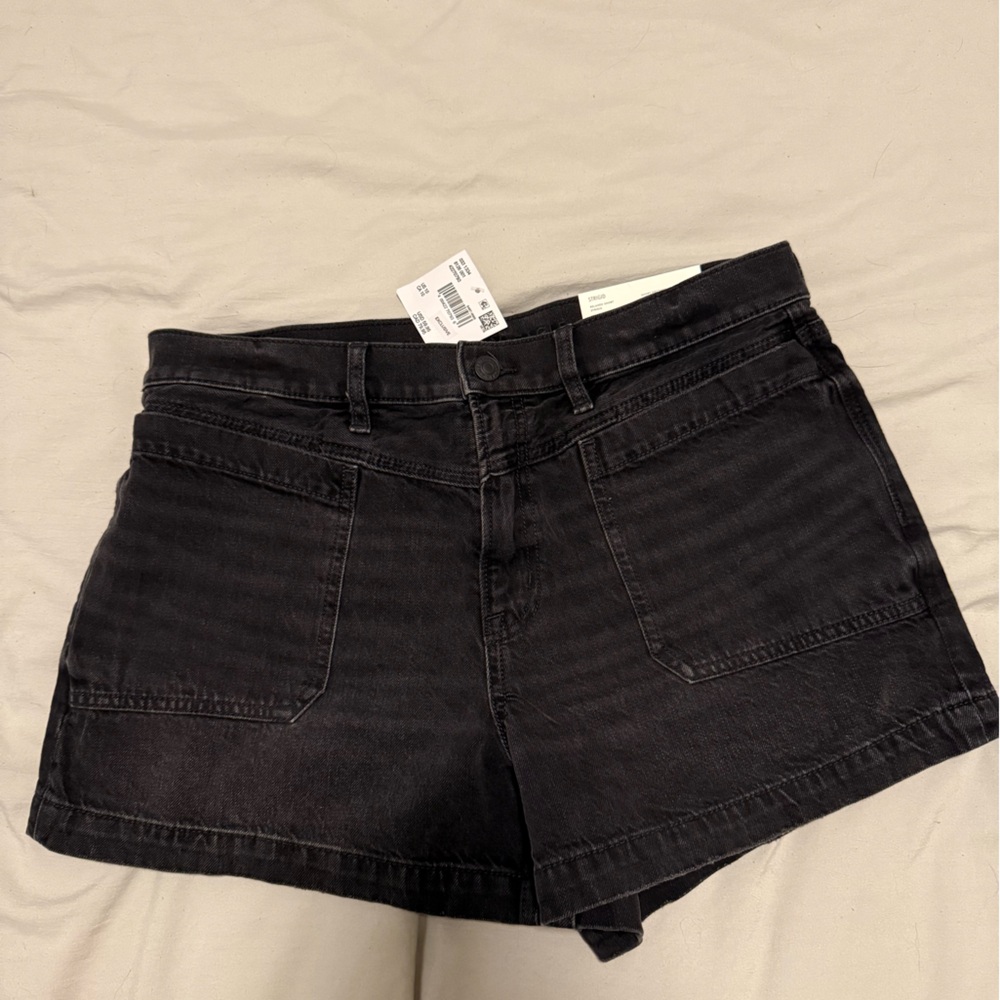 AE Strigid Black Denim Shorts